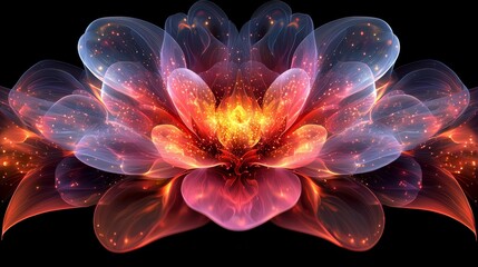 A pink circle-shaped figure transforming. Stock animation featuring abstract colorful digital kaleidoscopic motion graphics on a black background, looping seamlessly