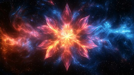 Naklejka premium Abstract animation featuring a hand-drawn geometric kaleidoscope design. Abstract CGI motion graphics and a golden animated backdrop