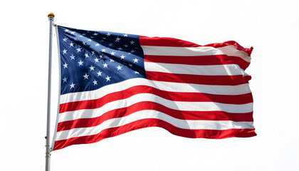 Fototapeta premium USA waving flag isolated on white background.