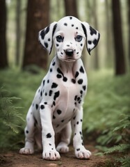dalmatian puppy in the forest