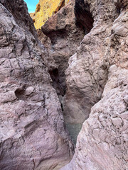 Hiking Sara crack trail on sara park trail head close to lake havasu, Arizona