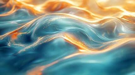 Obraz premium A background of a futuristic gradient merging metallic gold with vibrant turquoise. 