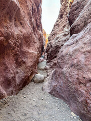 Hiking Sara crack trail on sara park trail head close to lake havasu, Arizona