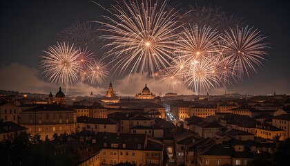 Fireworks Over The Rome City