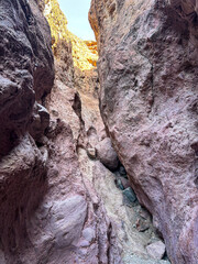 Hiking Sara crack trail on sara park trail head close to lake havasu, Arizona