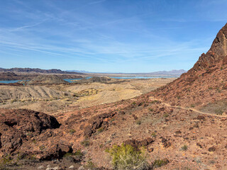 Desert landscape of Sara Park Trail - Hiking close to Lake Havasu, Arizona