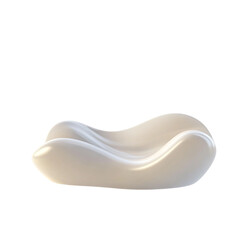 sleek, modern lounge chair with smooth curves and minimalist design