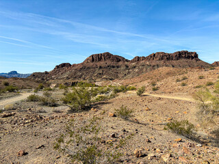 Desert landscape of Sara Park Trail - Hiking close to Lake Havasu, Arizona