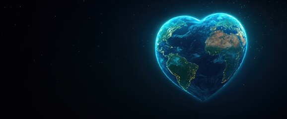 Heart-Shaped Earth: A Glowing Celestial Love Letter to Our Planet