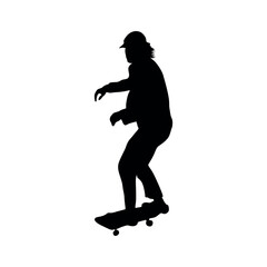 silhouette of person playing skateboard