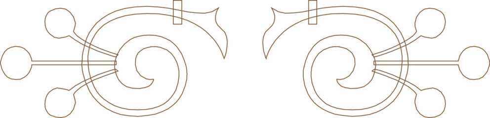 vector sketch, silhouette illustration, traditional ethnic vintage floral ornament design drawing.eps