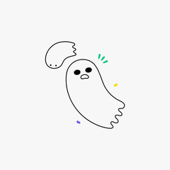 Ghosts floating in flat vector illustration symbolizing Halloween spirit, spooky fun, and the supernatural, isolated on white background