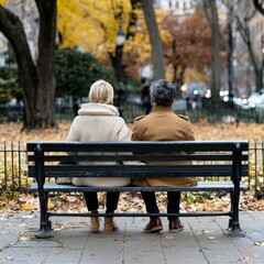 Affectionate couple holding hands on park bench love and care in nature emotive lifestyle scene