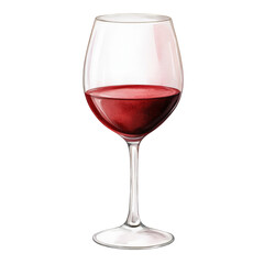 Elegant Red Wine Glass Filled with Rich Burgundy Wine