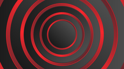 3d circle vector background design for banner, flyer, futuristic, poster, presentation etc. | Multiple circle abstract luxury background | Circular pattern design with circular line and red color
