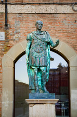 Gaius Julius Caesar in centre of Rimini, Italy. Antique author is unknown.