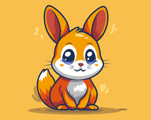 Obraz premium Cute Little Bunny Vector Cartoon Illustration