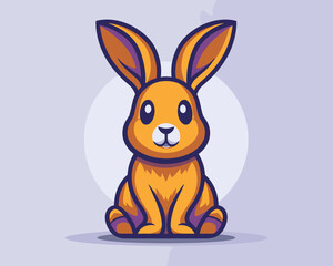 Fototapeta premium Cute Little Bunny Vector Cartoon Illustration