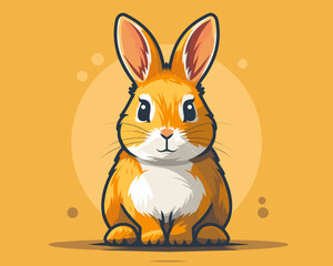 Obraz premium Cute Little Bunny Vector Cartoon Illustration