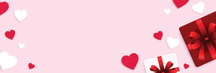 Love background with heart elements. Valentine's day, mother's day, holiday banner, card design. Vector illustration