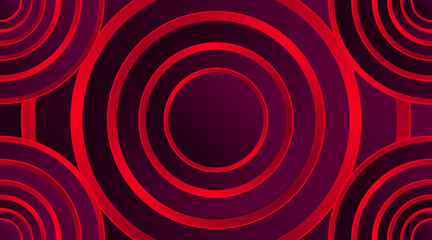 3d circle vector background design for banner, flyer, futuristic, poster etc. | Modern geometric shape red-gradient color 3d background with circular pattern of all 4 corner of vector design