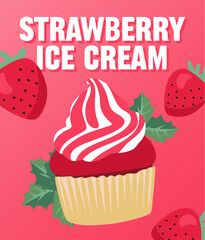 National Strawberry Ice Cream Day with delicious ice cream