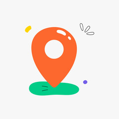 Location Pin Icon in Flat Vector Illustration Symbolizing Map, Navigation, and Directions, Isolated on White Background