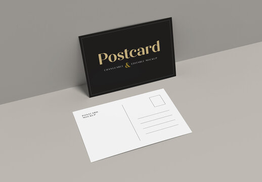 Editable Postcard Mockup Scene