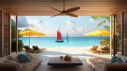 Obraz premium Luxury Beachfront Villa