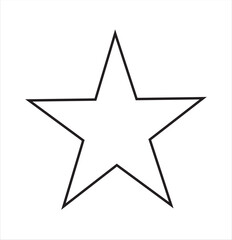 Set of five star icon collection. Yellow and black star symbol. Vector Illustration.
