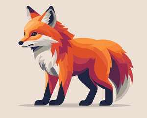 Cute fox cartoon icon. Animal zoo life nature and fauna theme. Colorful design. Vector illustration.