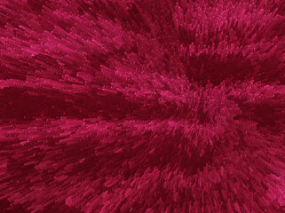 Dynamic abstract background with extruded pixelated blocks in vibrant ruby red. Perfect for passion, luxury, and modern design projects
