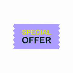 Special Offer Ticket In Flat Vector Illustration Symbolizing Discount, Promotions, And Shopping Deals, Isolated On White Background