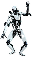 3D Rendering Male Robot on White