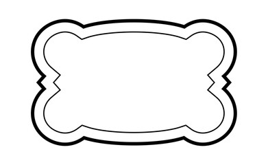 Outline vintage label. Vignette blank label. Vector banner