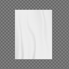 White blank paper sheet. Wrinkled realistic poster. Vector advertising page