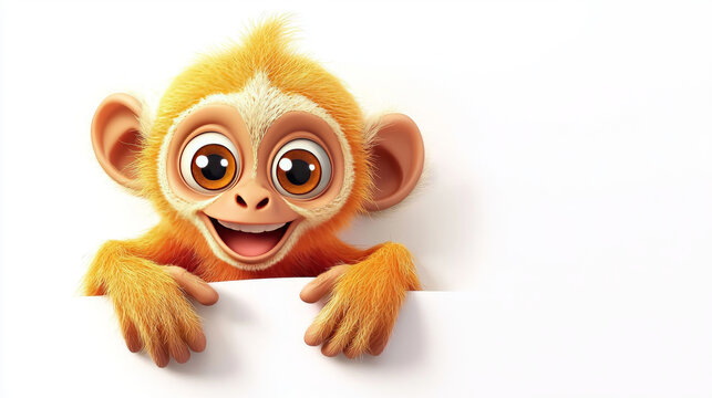Funny monkey clipart on white background