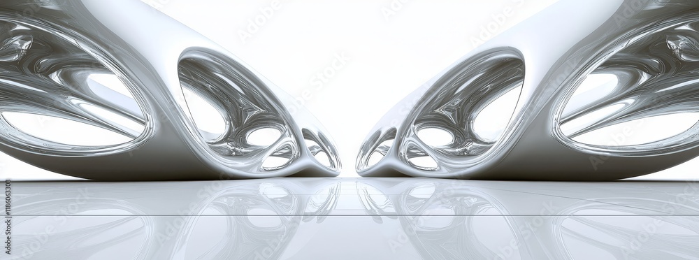Poster a hall background characterized by abstract elements and minimal architecture