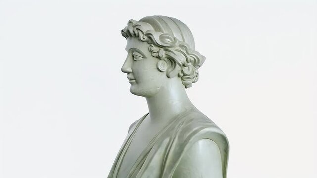 person olated background marble a fictional statue statue sculpture woman marble renaissance art antique history old vintage historical building body dress classical ancient greek roman museum