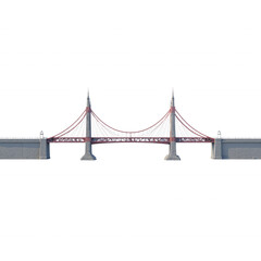 Obraz premium Modern Suspension Bridge Against Clear Sky