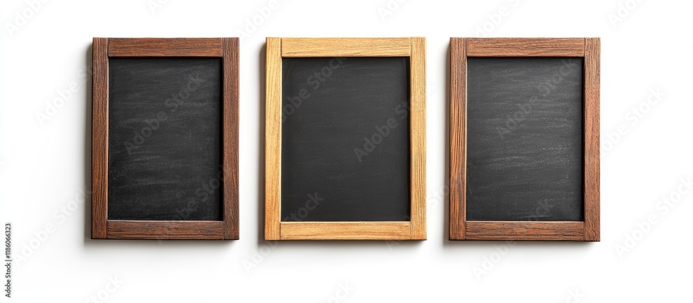 Poster Black Boards on a White Background. with copy space image. Place for adding text or design