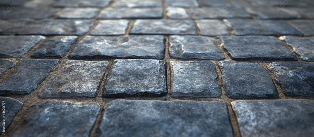 Aufkleber Gray square rock bricks on the pavement floor. with copy space image. Place for adding text or design