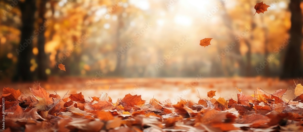 Poster autumn backdrop. with copy space image. place for adding text or design