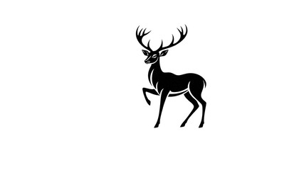 Fototapeta premium elegant deer logo on white background. Generative AI