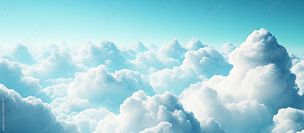 Fototapete White clouds in the azure sky. with copy space image. Place for adding text or design