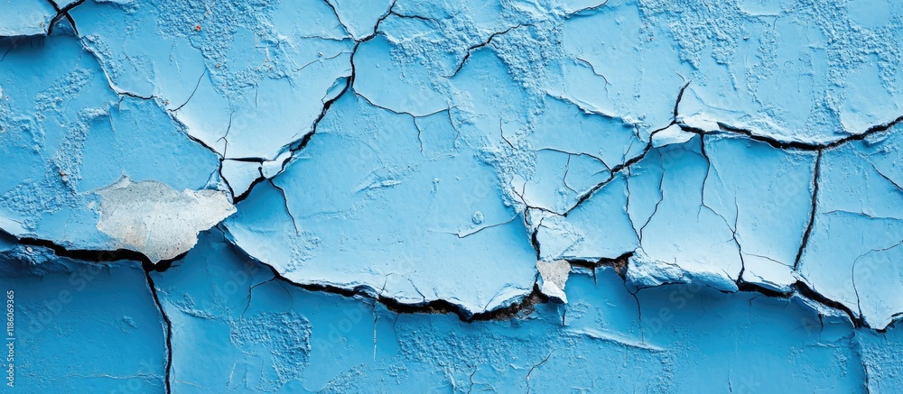 Aufkleber background of a cracked blue paint wall. with copy space image. place for adding text or design
