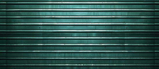 Obraz premium Texture or background of a green metal roller industrial shutter. with copy space image. Place for adding text or design