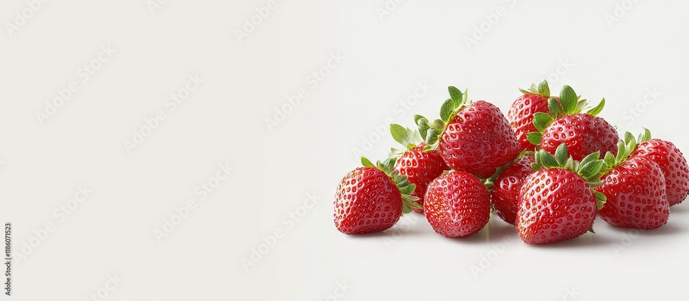 Aufkleber a cluster of strawberries set against a white background with copyspace