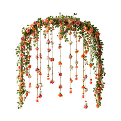Floral Hanging Decoration Arch for Festivals Isolated on Transparent Background