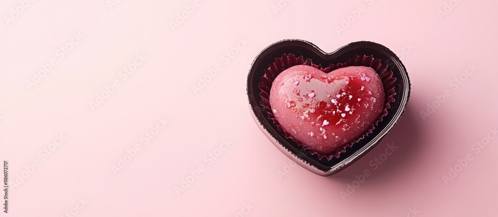 Aufkleber box featuring a heart shaped bento cake on a pink background celebration of valentine s day. with co